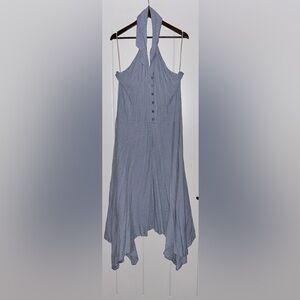 Free People No Rush Striped Relaxed Fit Midi‎ Dress NEW Women XL Boho Beach